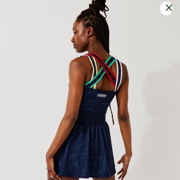 Lacoste (NWT) WOMEN’S SPORT BUILT-IN SHORTS SHORT WRAPAROUND DRESS  SZ42 (US10) - Picture 1 of 8